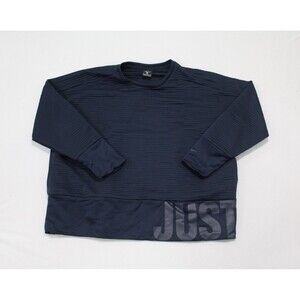 Nike Women Ribbed Blue Sweater Crew Neck Casual Size XL